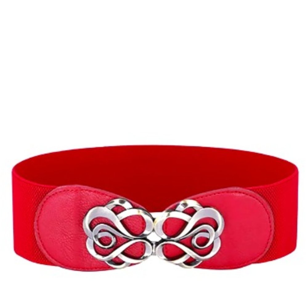 1950s Vintage Style, Red Rosie Stretch Belt